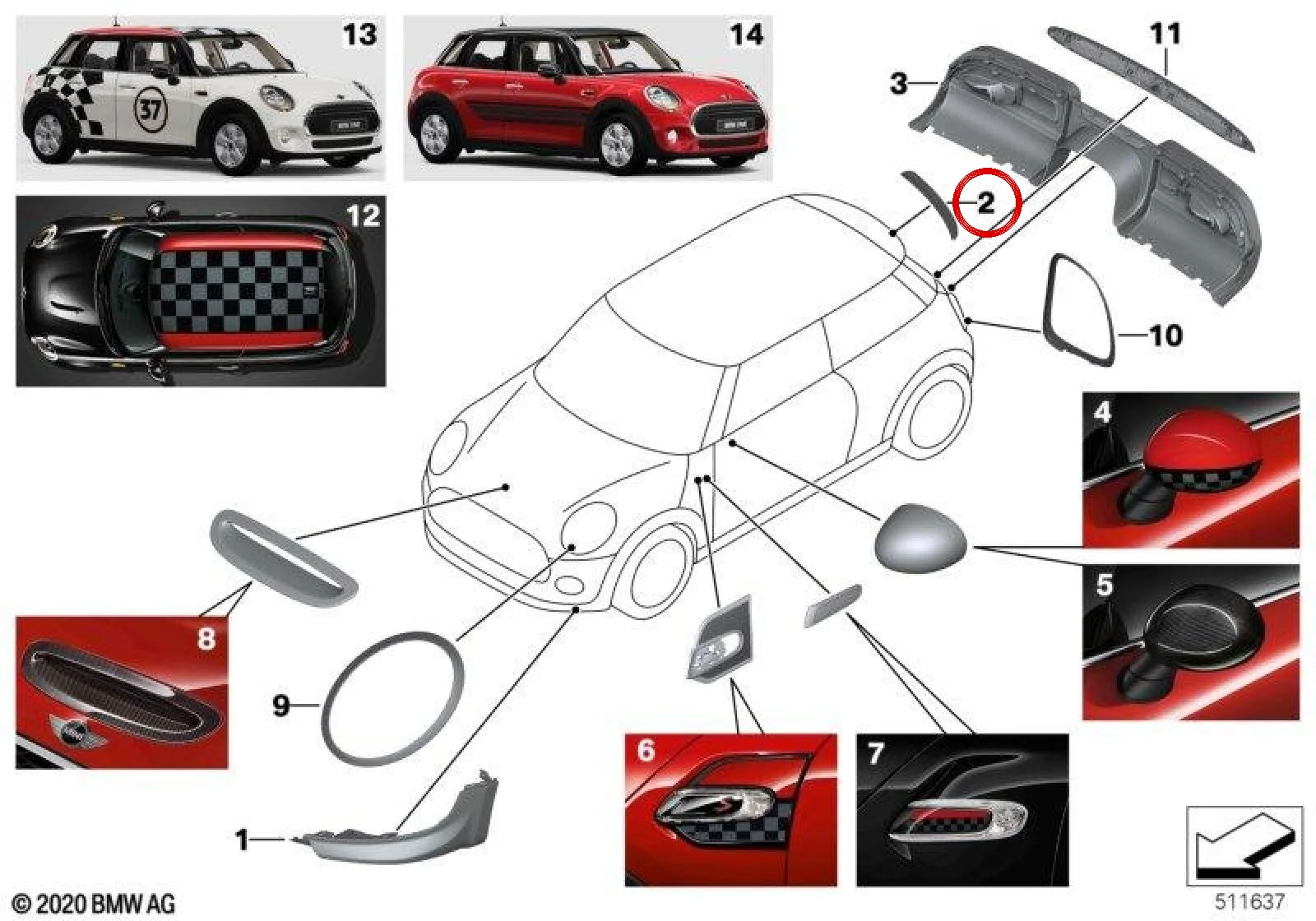 BMW MINI F55 F56 Mat Siyah Arka Spoiler 51192339041