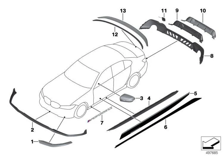 BMW 3 Serisi G20 G28 Mat Siyah Arka Spoiler 51192455880