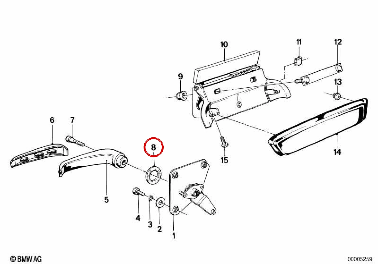 BMW E21 E24 Kilit Kapağı 51211800789