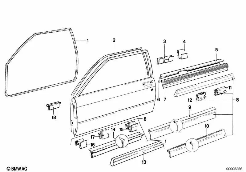 BMW 3 Serisi E21 İç Cam Kanalı Contası 51211874435