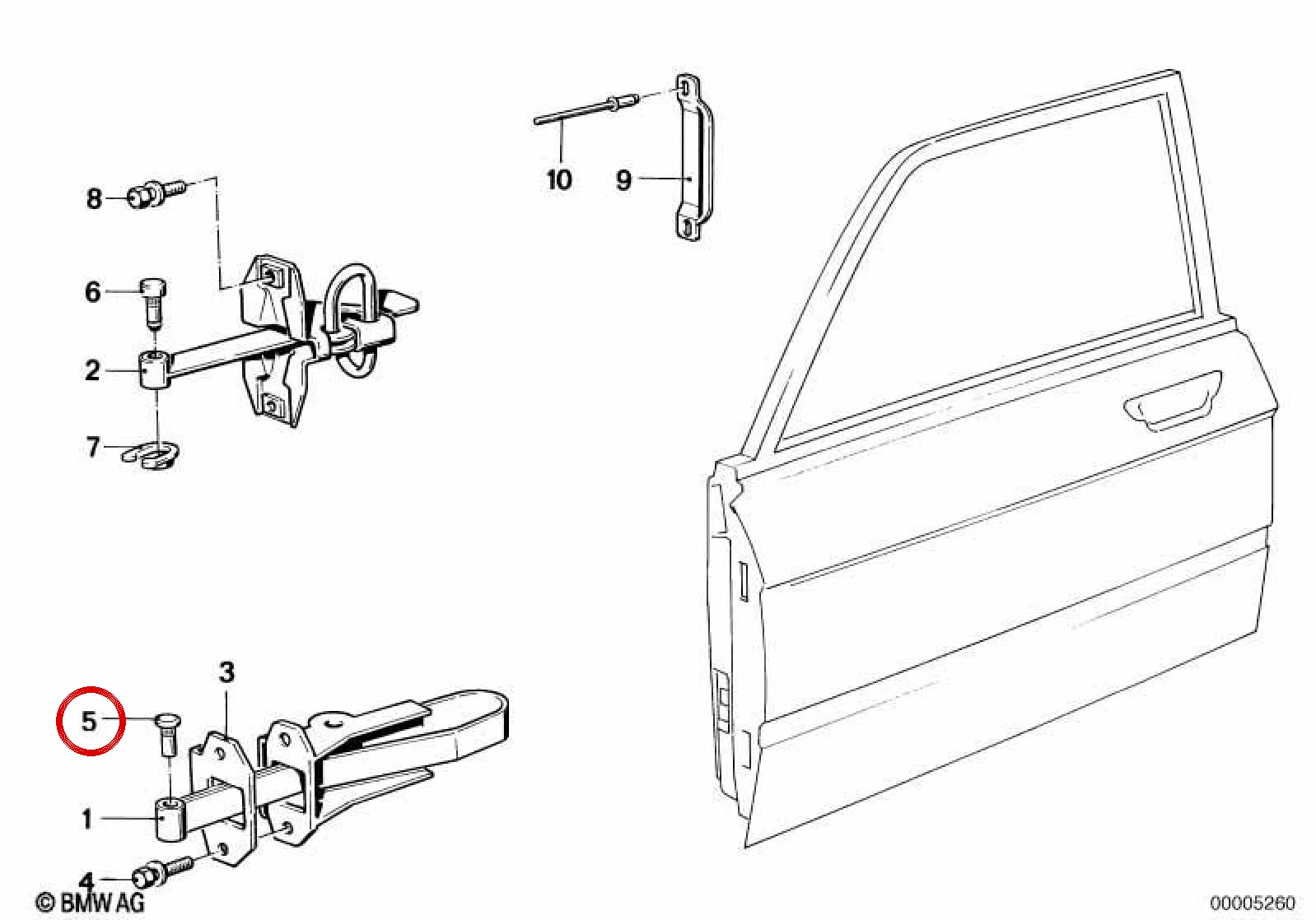 BMW E21 E28 E30 E34… Kaput Açma Kolu 51216650054