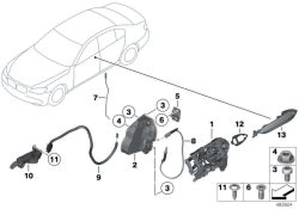 BMW F01 F02 F07 F10… Sağ Kapı Kilit Sabitleyicisi 51217292572