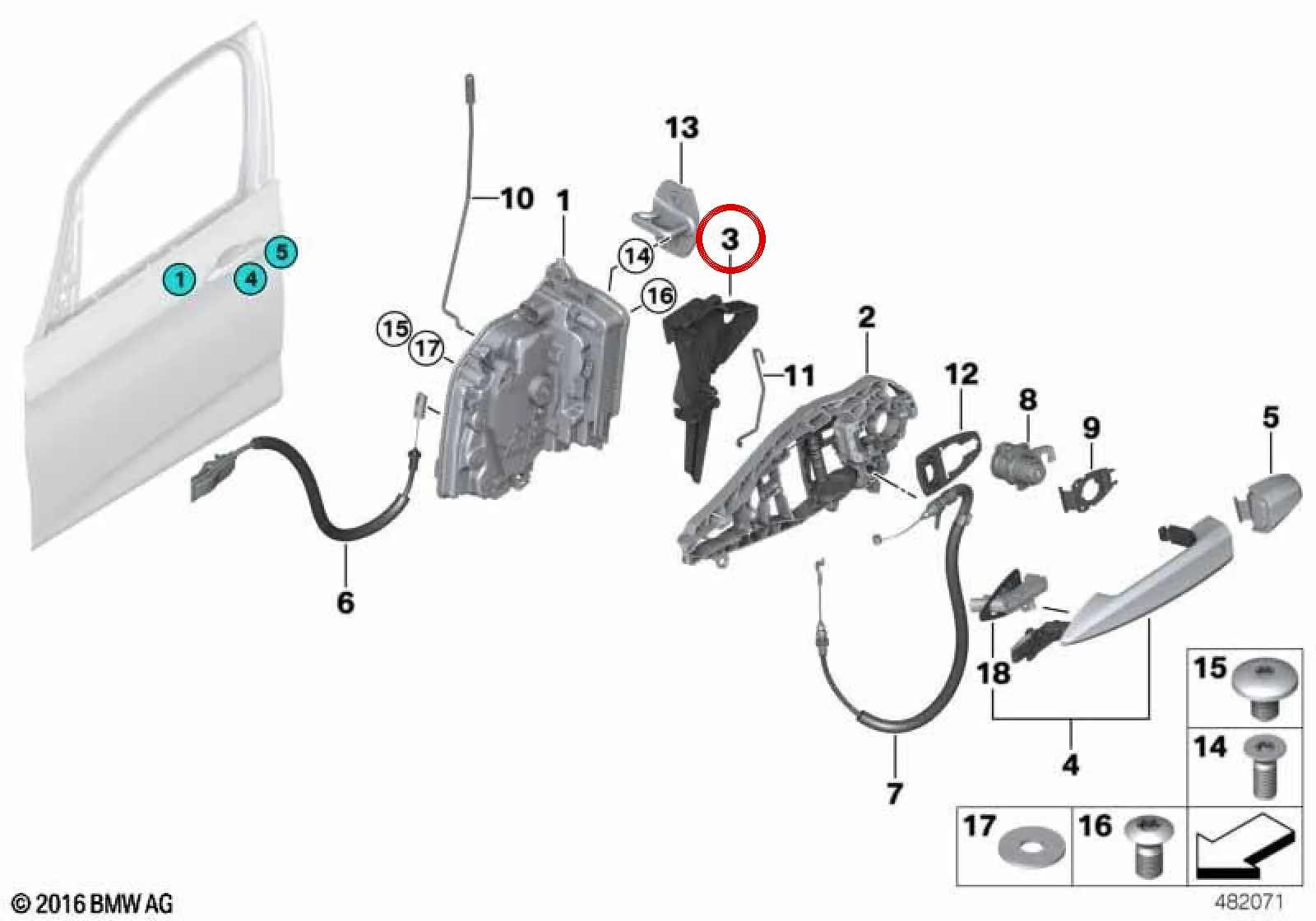 BMW X1 F48 F49 Sol Kapı Mekanizması Braketi 51217316367
