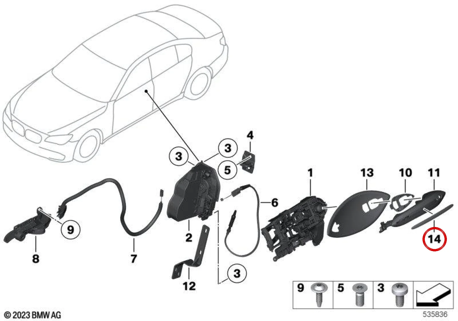 BMW F01 F02 F06 F07… Sağ Dış Kapı Kolu Çıtası 51217316386