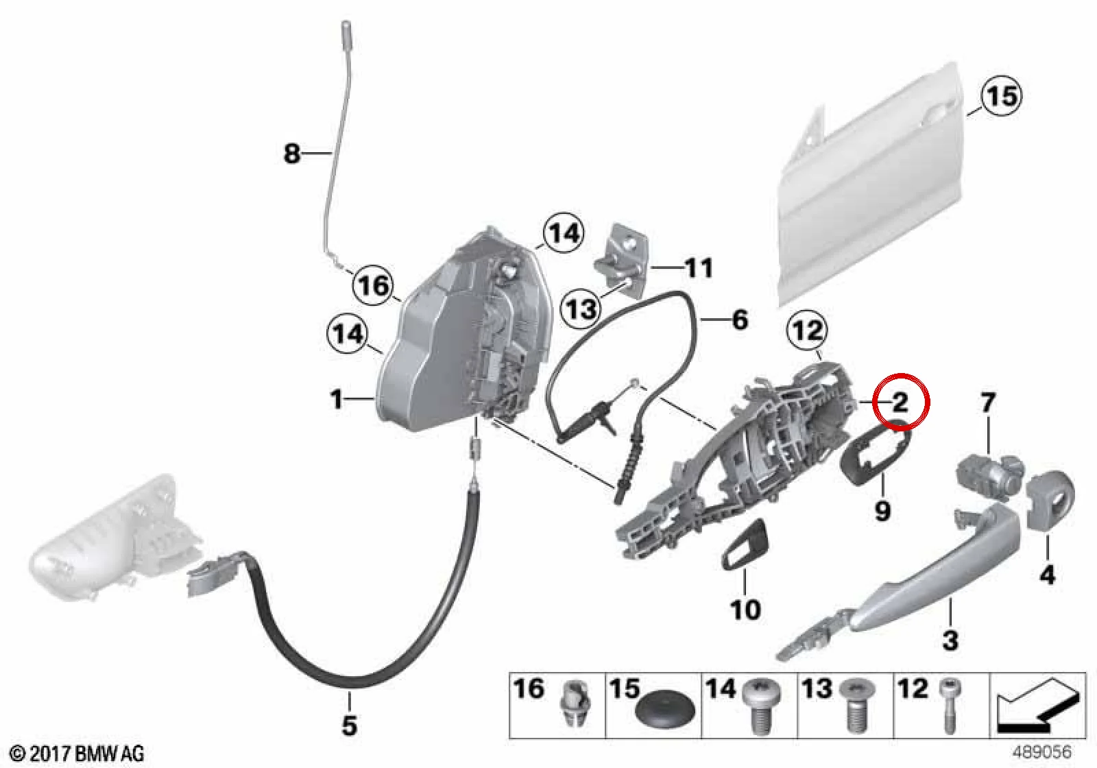 BMW 3 Serisi F34 Ön Sağ Dış Kapı Kolu 51217329130