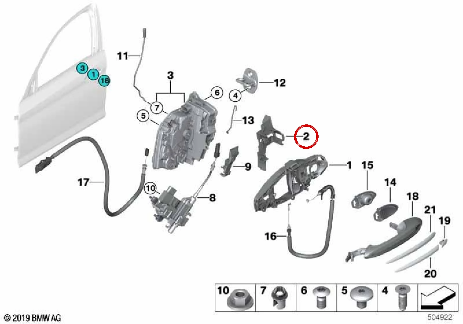BMW 5 Serisi F90 G30 G31 G38 Ön Sol Montaj Braketi 51217339476