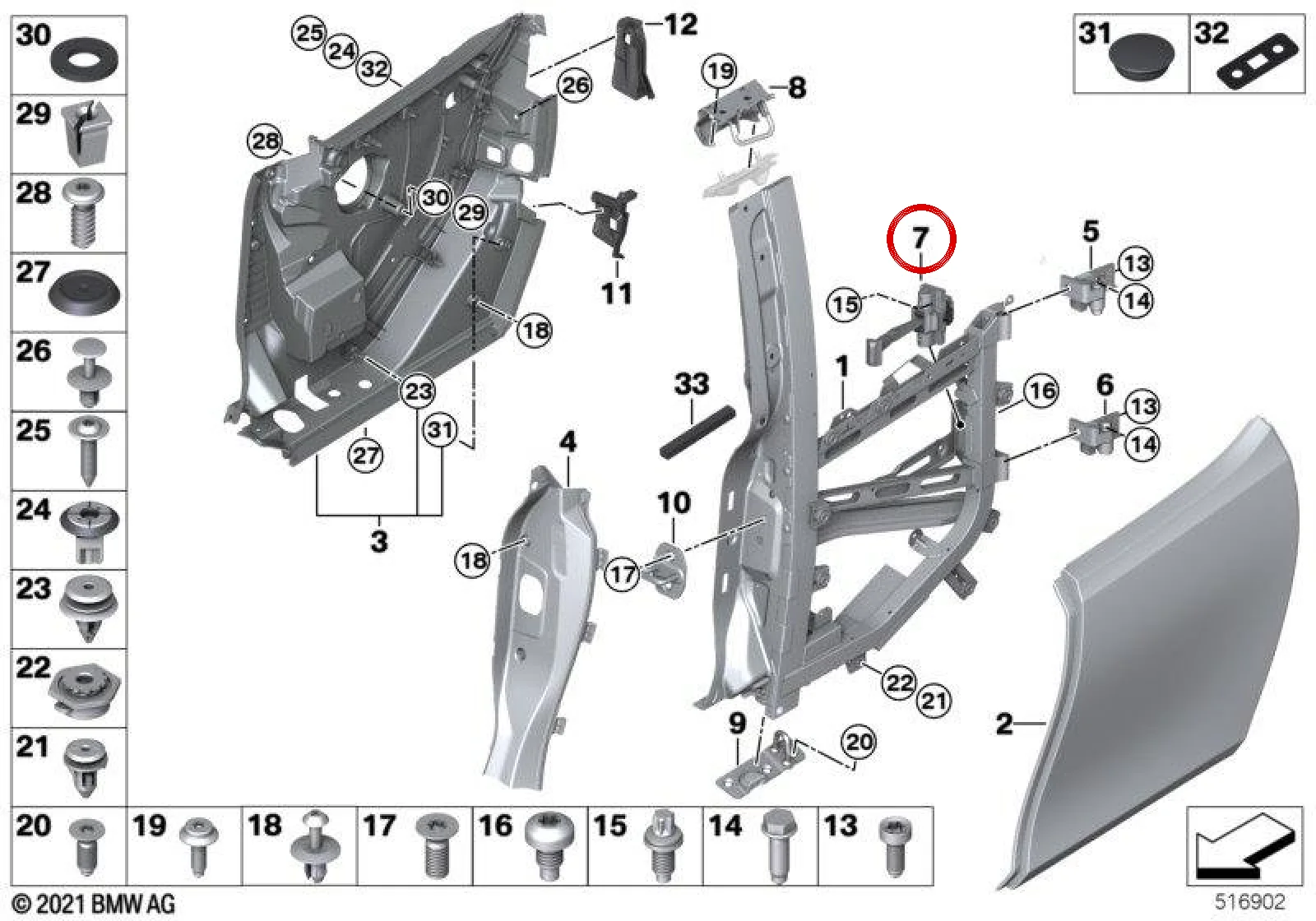 BMW i Serisi I01 Arka Sağ Kapı Dayaması 51217400140