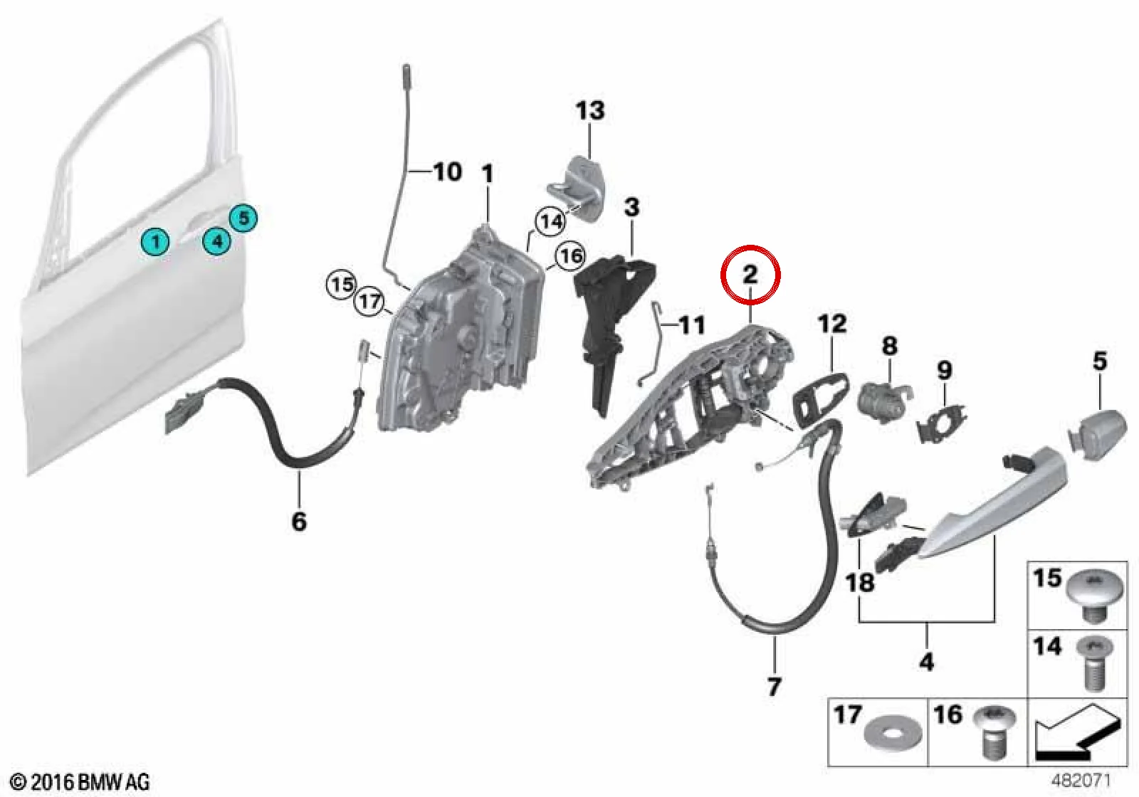BMW F15 F16 F39 F45… Sağ Dış Kapı Kolu Taşıyıcısı 51217401210