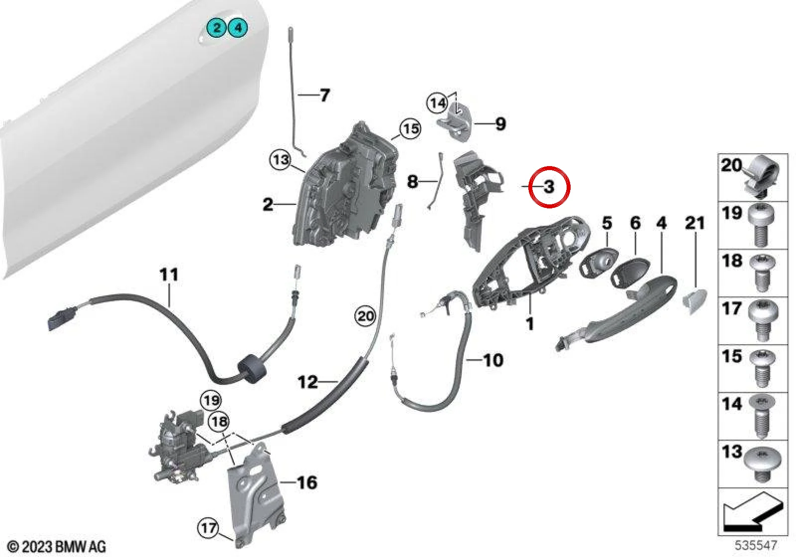 BMW 8 Serisi F91 F92 G14 G15 Ön Sağ Braket Adaptörü 51217428542