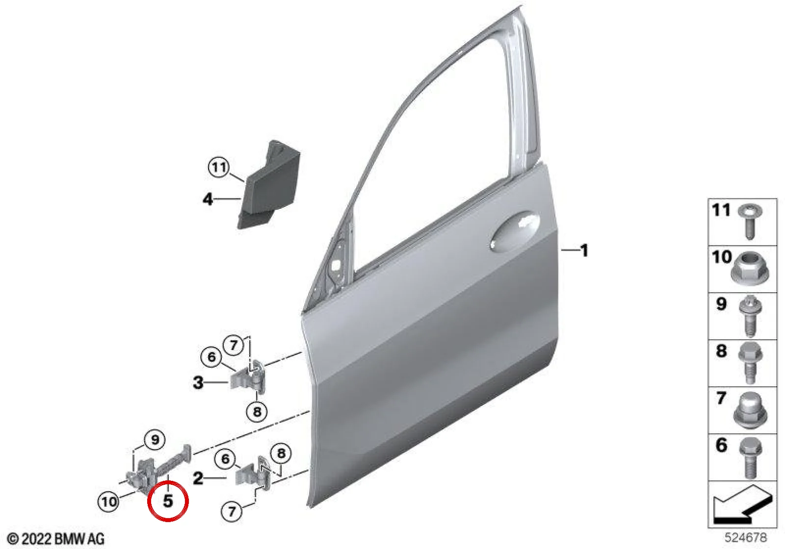 BMW G05 G06 G07 Ön Kapı Gergisi 51217431279