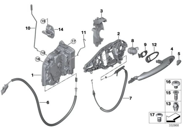 BMW F54 F55 F56 F57… Sağ Dış Kapı Kolu 51217434538