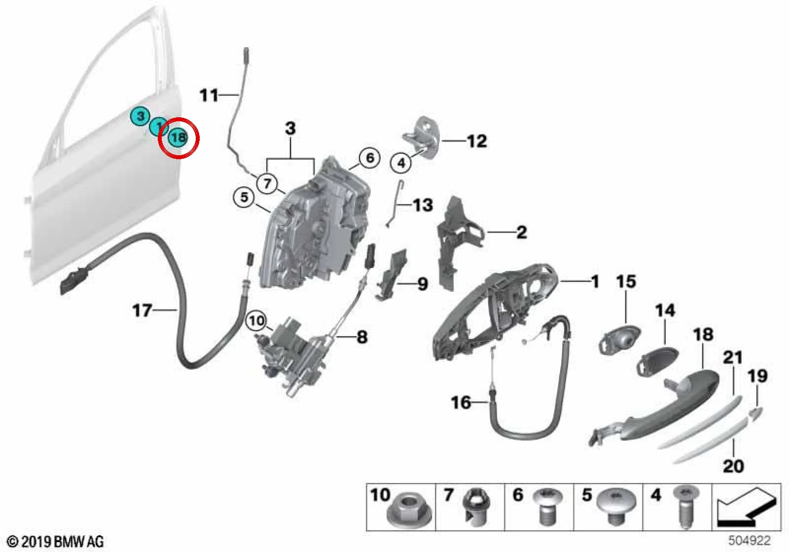 BMW F90 G30 G31 G32… Sol Boyalı Dış Kapı Kolu 51217460017