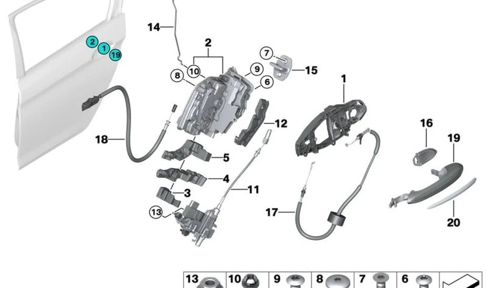 BMW F90 G30 G31 G32 Sağ Dış Kapı Kolu 51218492202