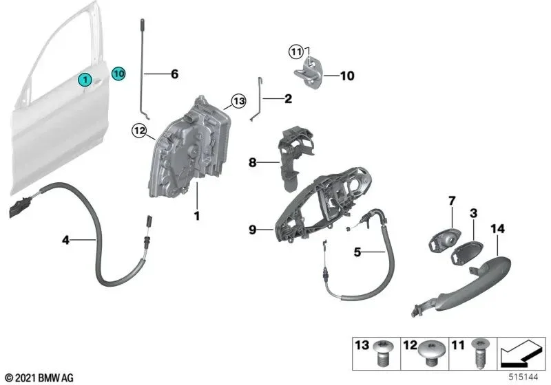 BMW F90 F97 G01 G08 Astarlı Sağ Dış Kapı Kolu 51219491464