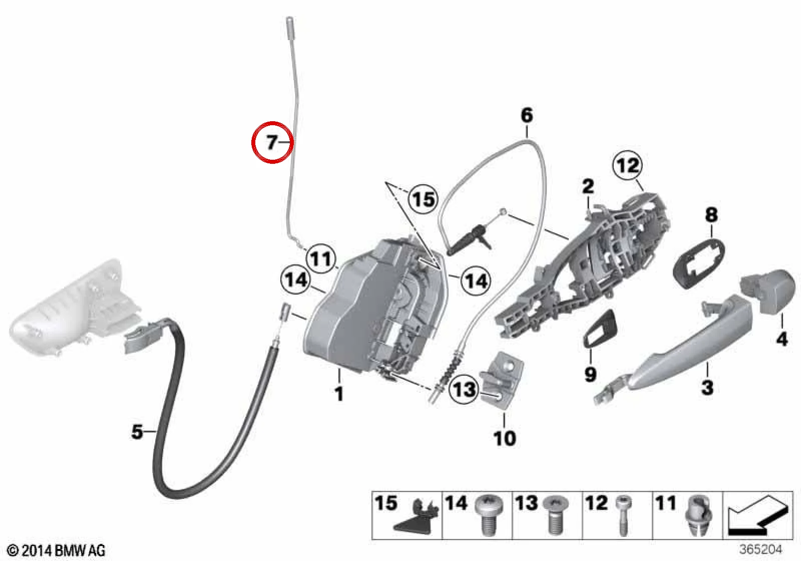 BMW 3 Serisi F34 Arka Sağ Kapı Kilit Çubuğu 51227291416