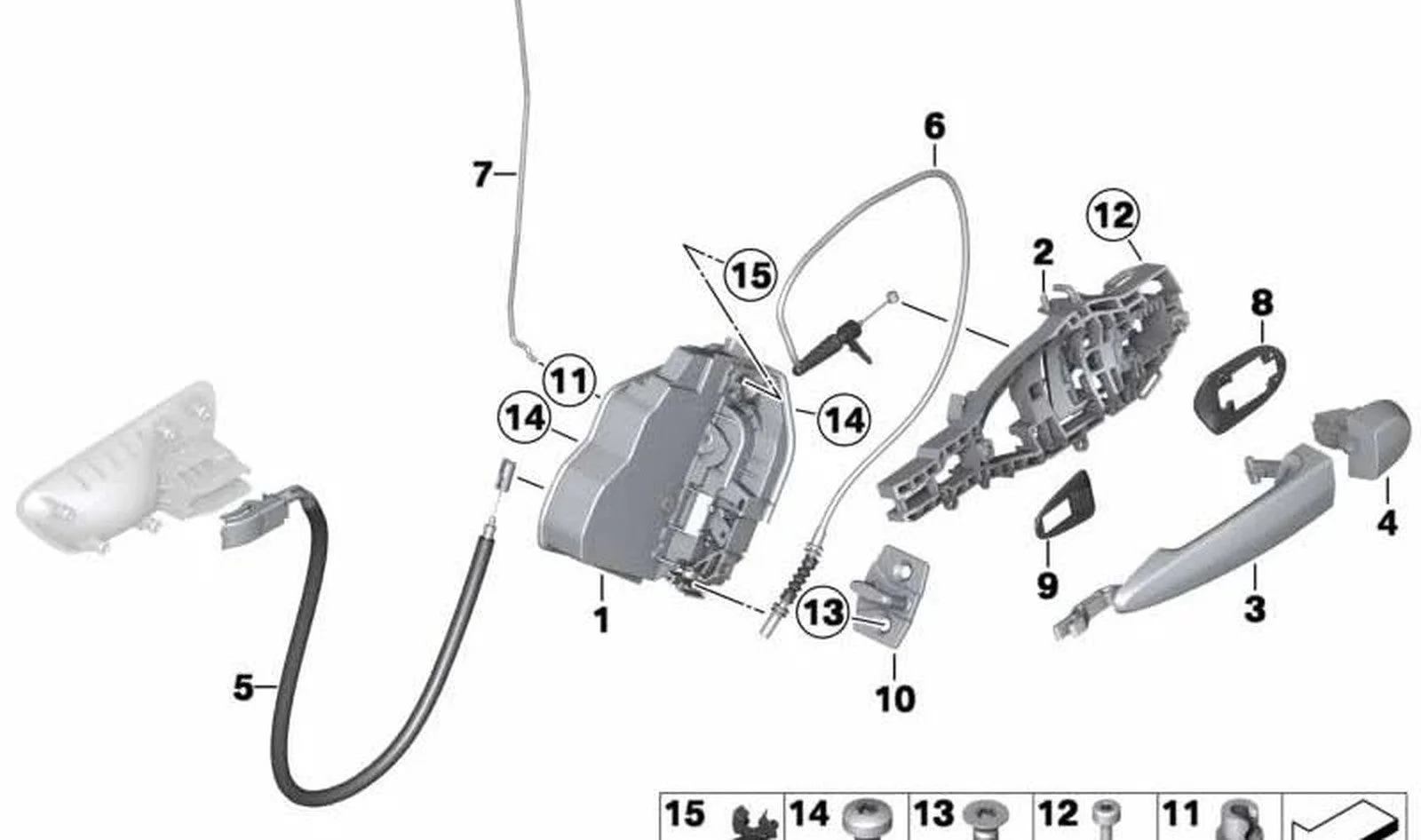 BMW 4 Serisi F36 Arka Kapı İç Açma Teli 51227314286