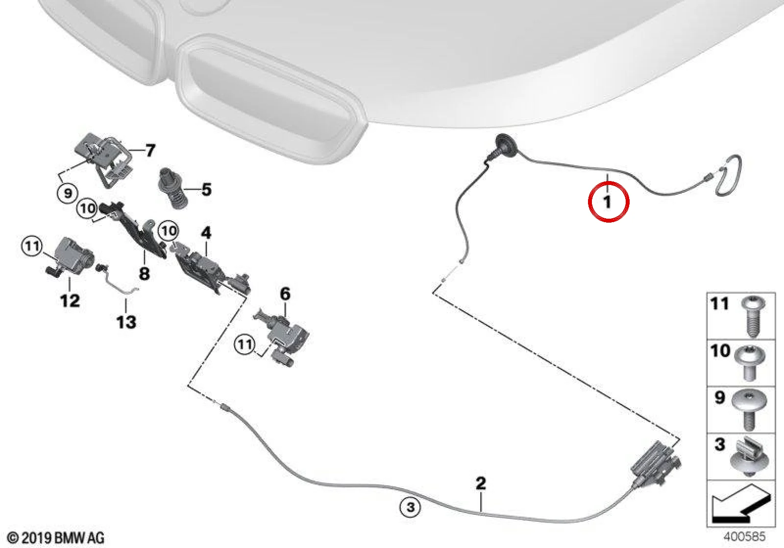 BMW i Serisi I01 Arka Açma Kumanda Teli 51237299165