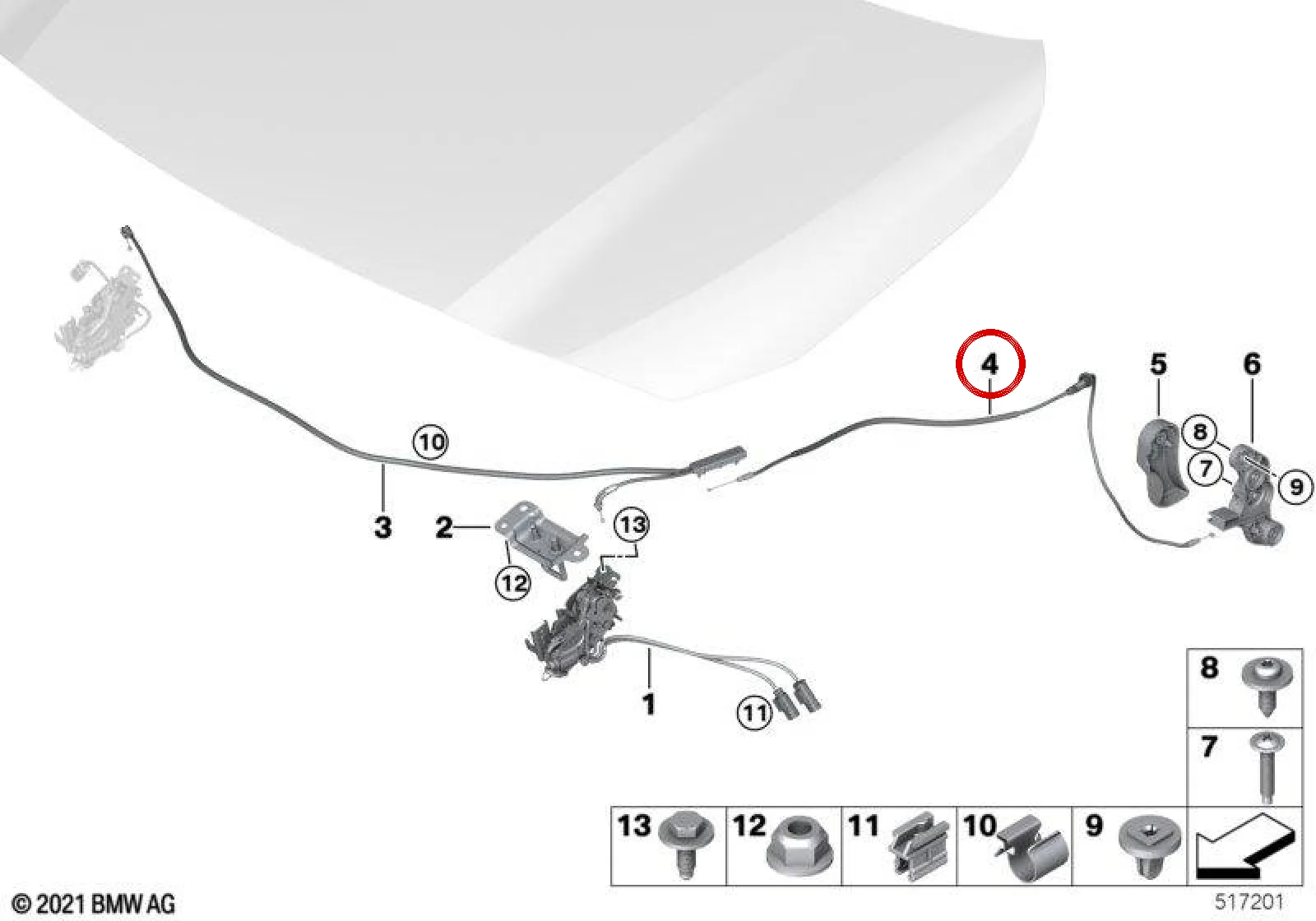 BMW X1 U11 Bagaj Kumanda Teli 51238737156