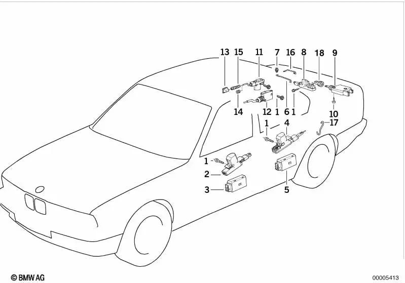BMW 5 Serisi E34 Bagaj Kapağı Kilit Bağlantı Çubuğu 51241946130