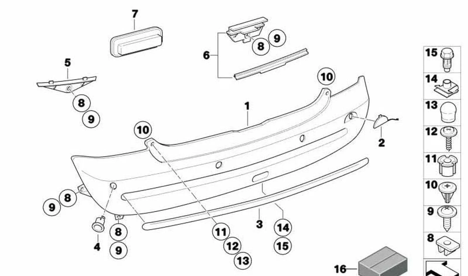 BMW X5 E53 Arka Lastik Tampon 51247141879