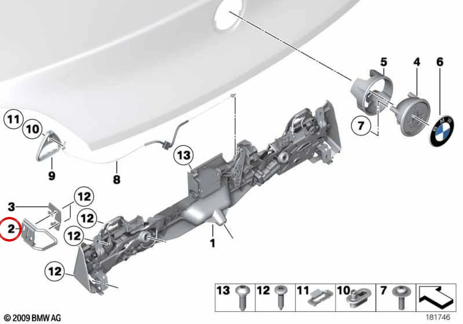 BMW Z4 E89 Arka Kapak Sol Kilit Mandalı 51247191258