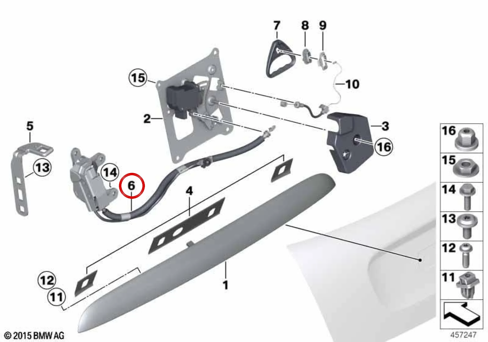 BMW MINI F57 R57 Sol Bagaj Kapağı Kilidi 51247195099