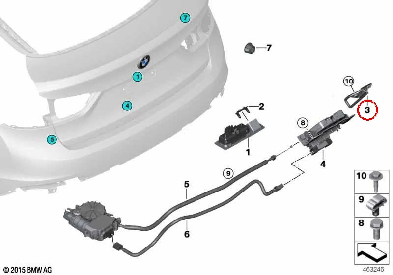BMW X6 F16 F86 Bagaj Kapağı Kapama Parçası 51247324388
