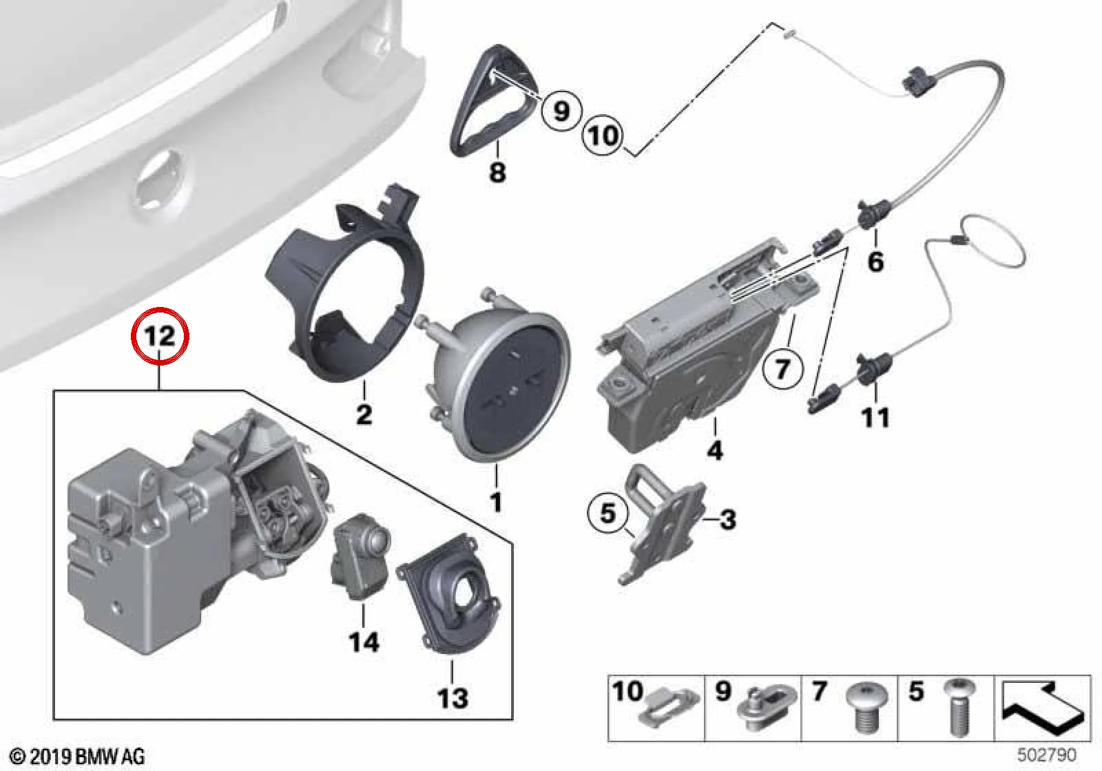 BMW 6 Serisi F06 F12 F13 Kameralı Bagaj Açma Mekanizması 51247412896
