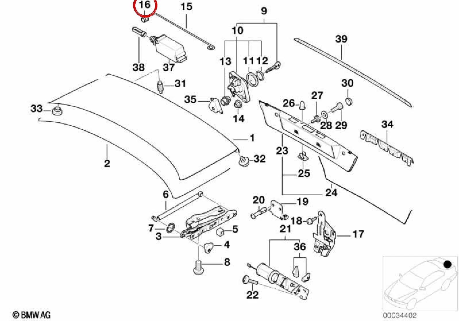 BMW E38 E39 Bagaj Kilidi Geçiş Lastiği 51248149619