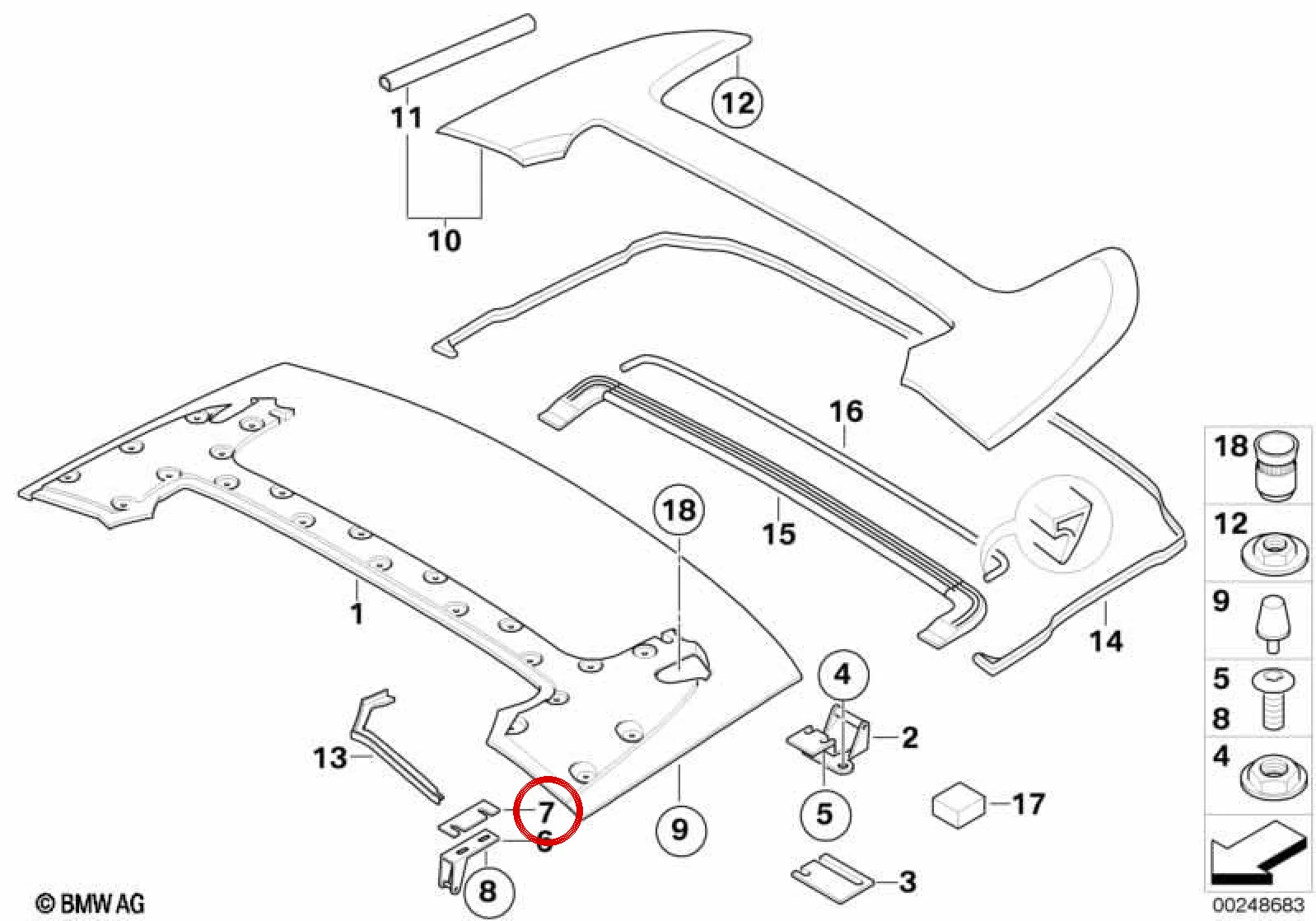 BMW 6 Serisi E63 E64 Kilit Ara Plakası 0,5 Mm 51257125116