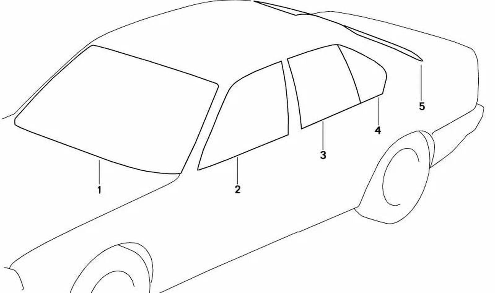 BMW 5 Serisi E28 Yeşil Arka Cam 51311354795
