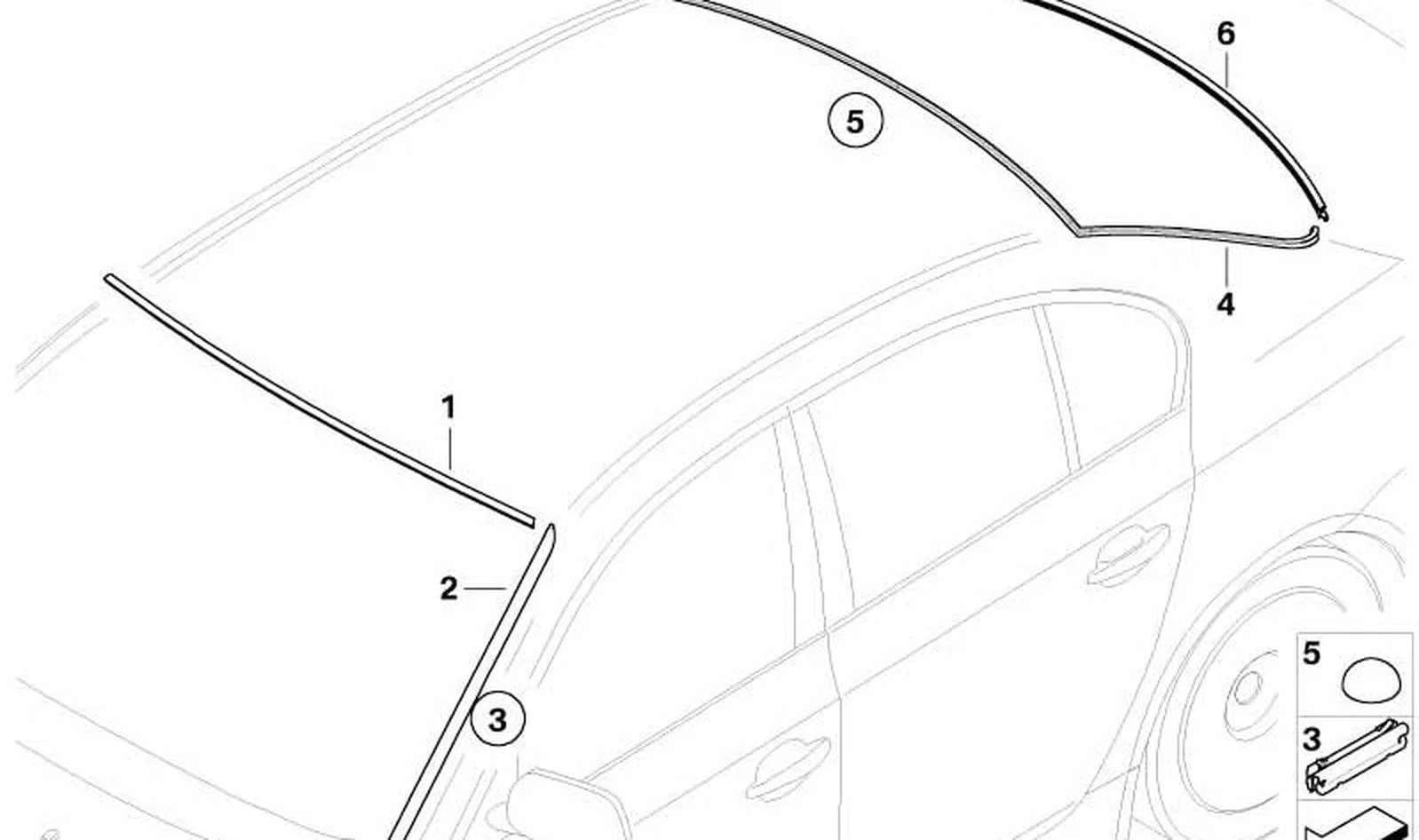 BMW 5 Serisi E60 Arka Cam Kaplama Kapağı 51317057415