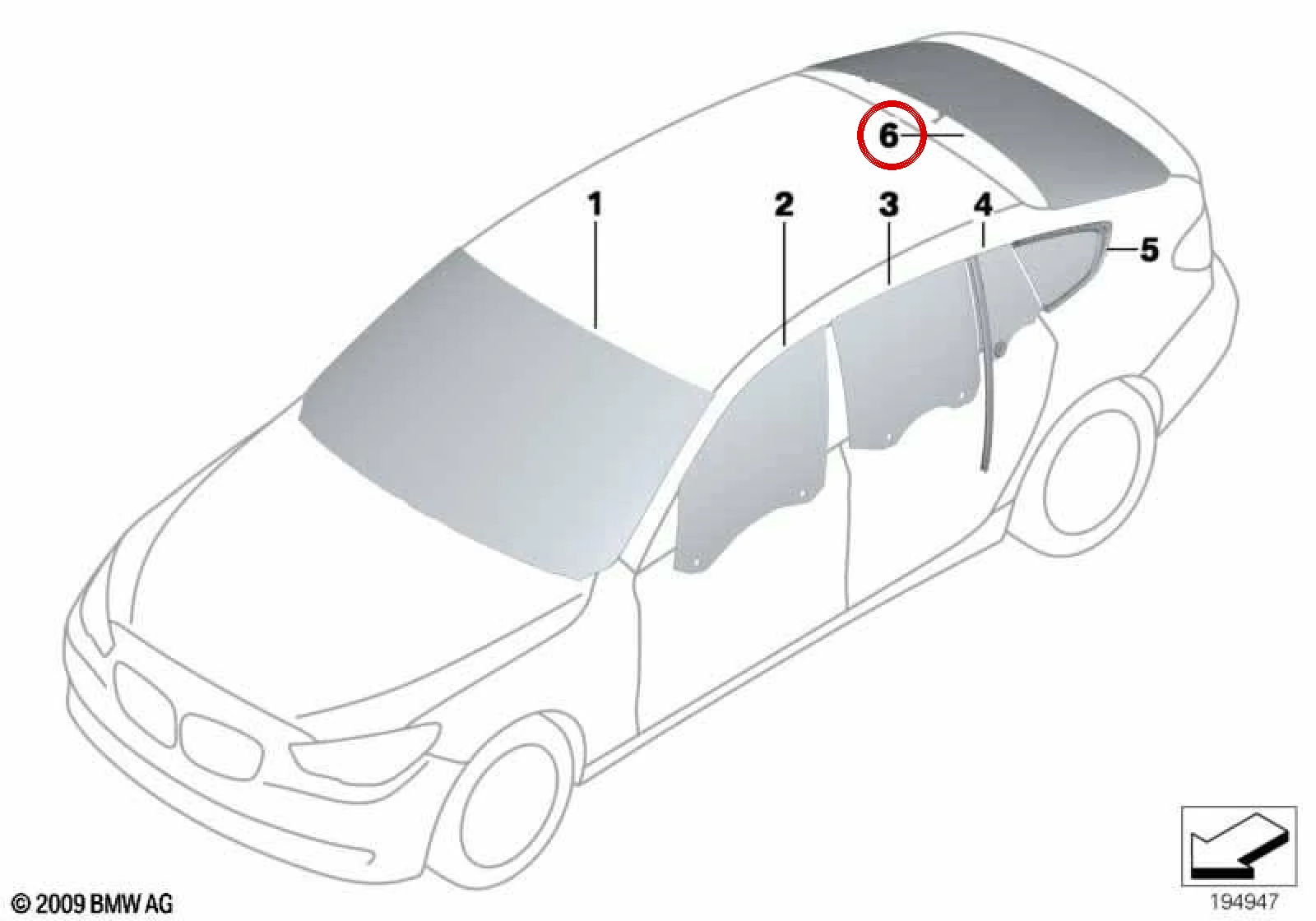 BMW 5 Serisi F07 Yeşil Arka Cam 51317199815