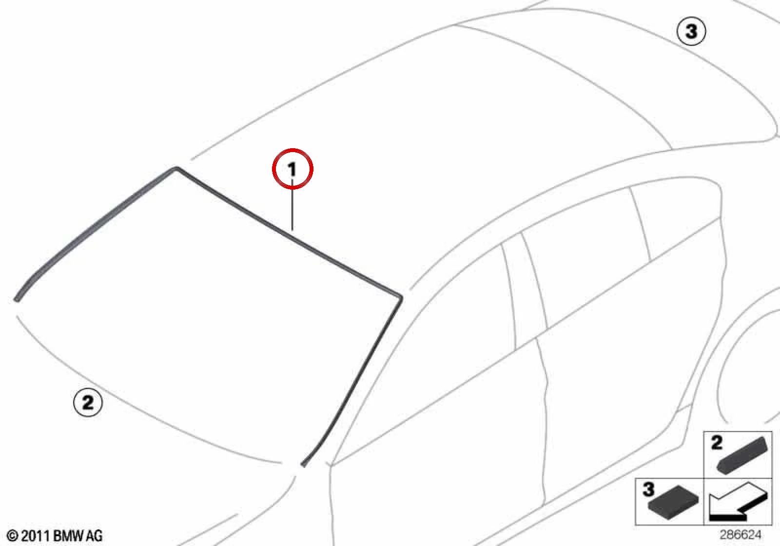 BMW 6 Serisi F12 F13 Ön Cam Kaplama Kapağı 51317227338