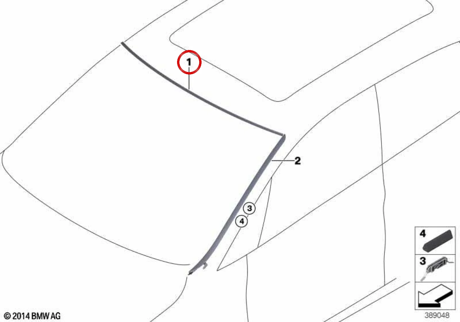 BMW 2 Serisi F46 Ön Cam Üst Kaplaması 51317331505