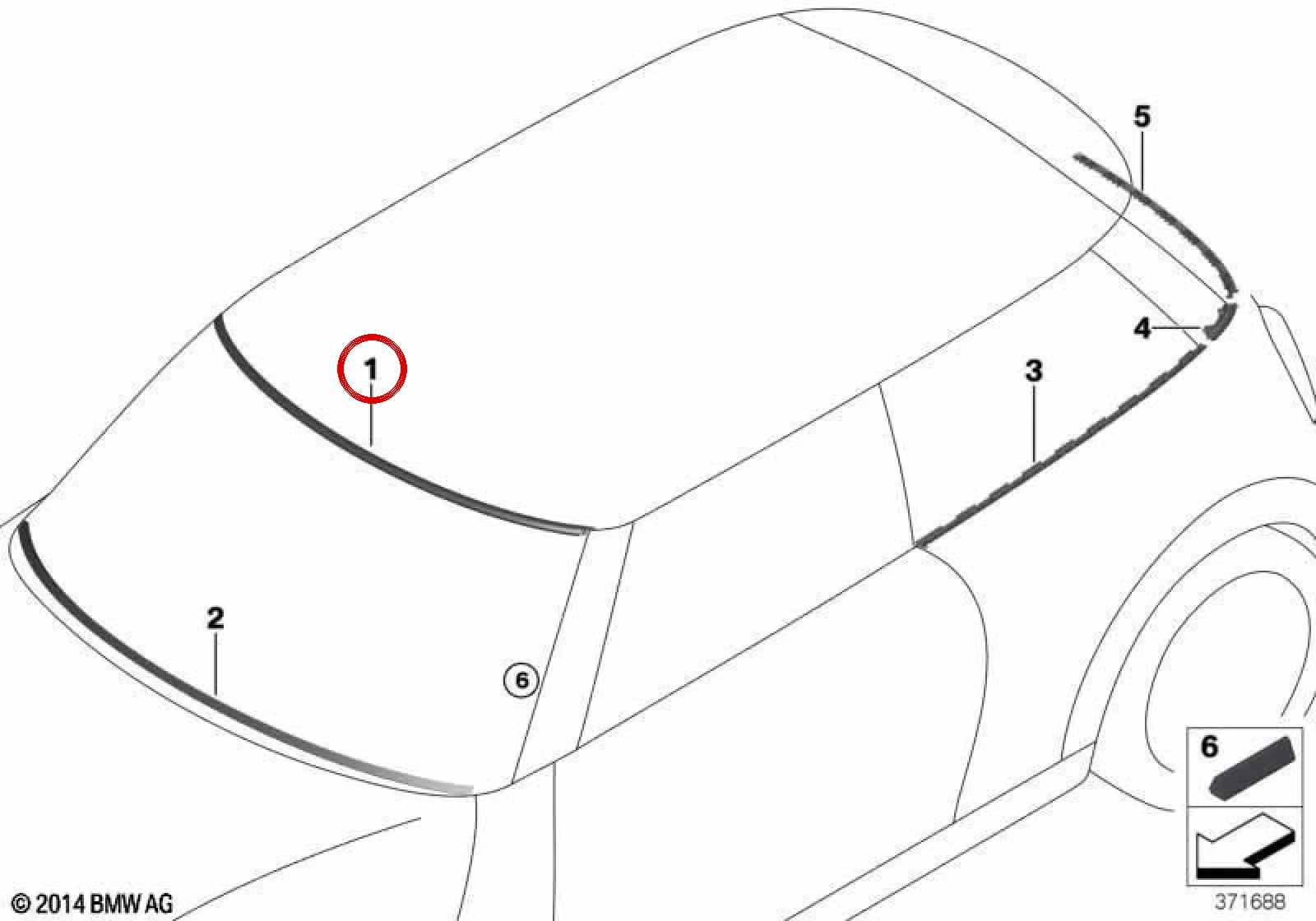 BMW MINI F56 Ön Cam Üst Kaplaması 51317404771
