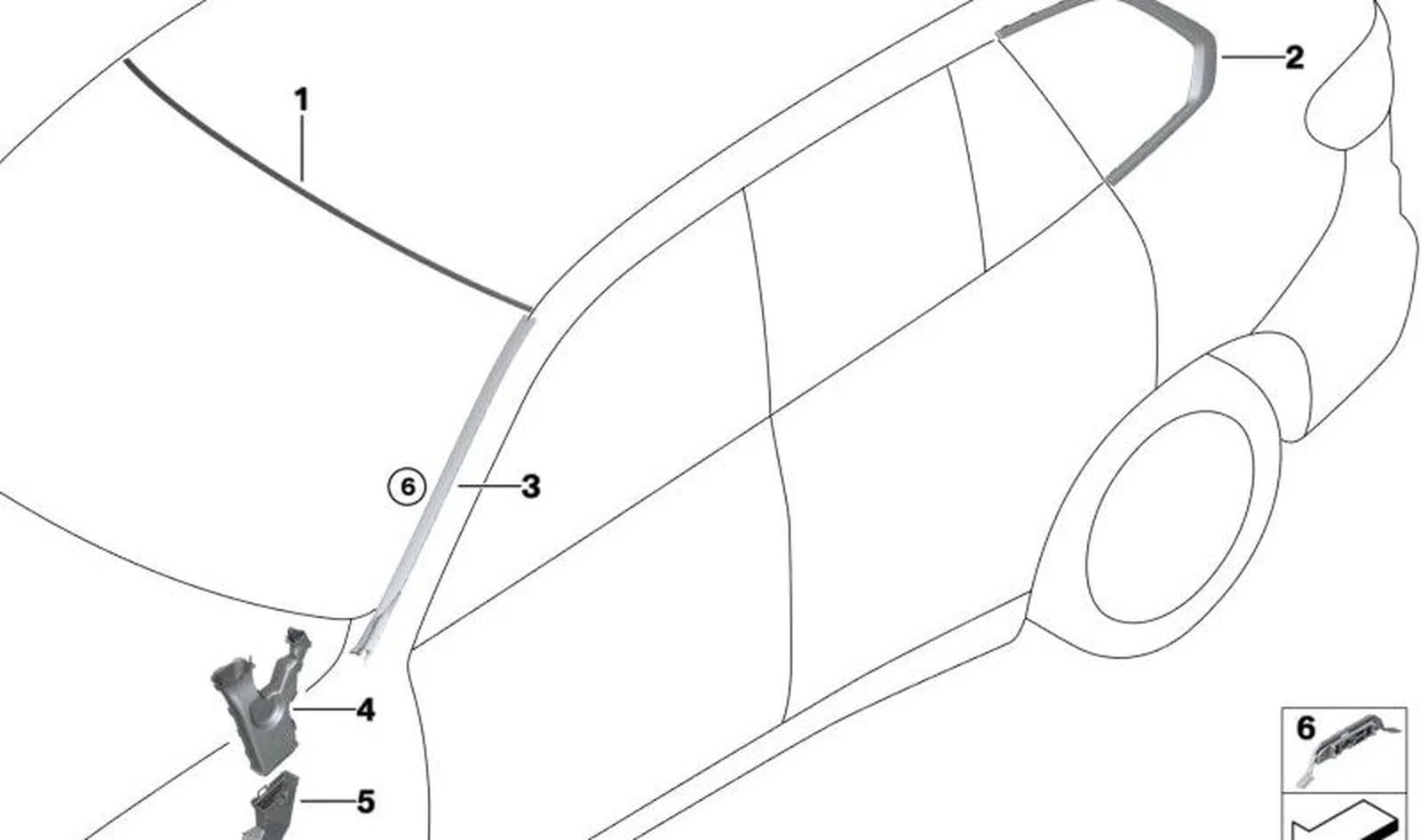 BMW G05 G06 G07 G32 Ön Cam Üst Kaplaması 51317412641