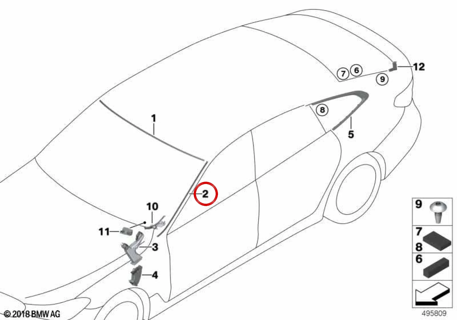 BMW 6 Serisi G32 Ön Cam Sol Kaplaması 51317412653
