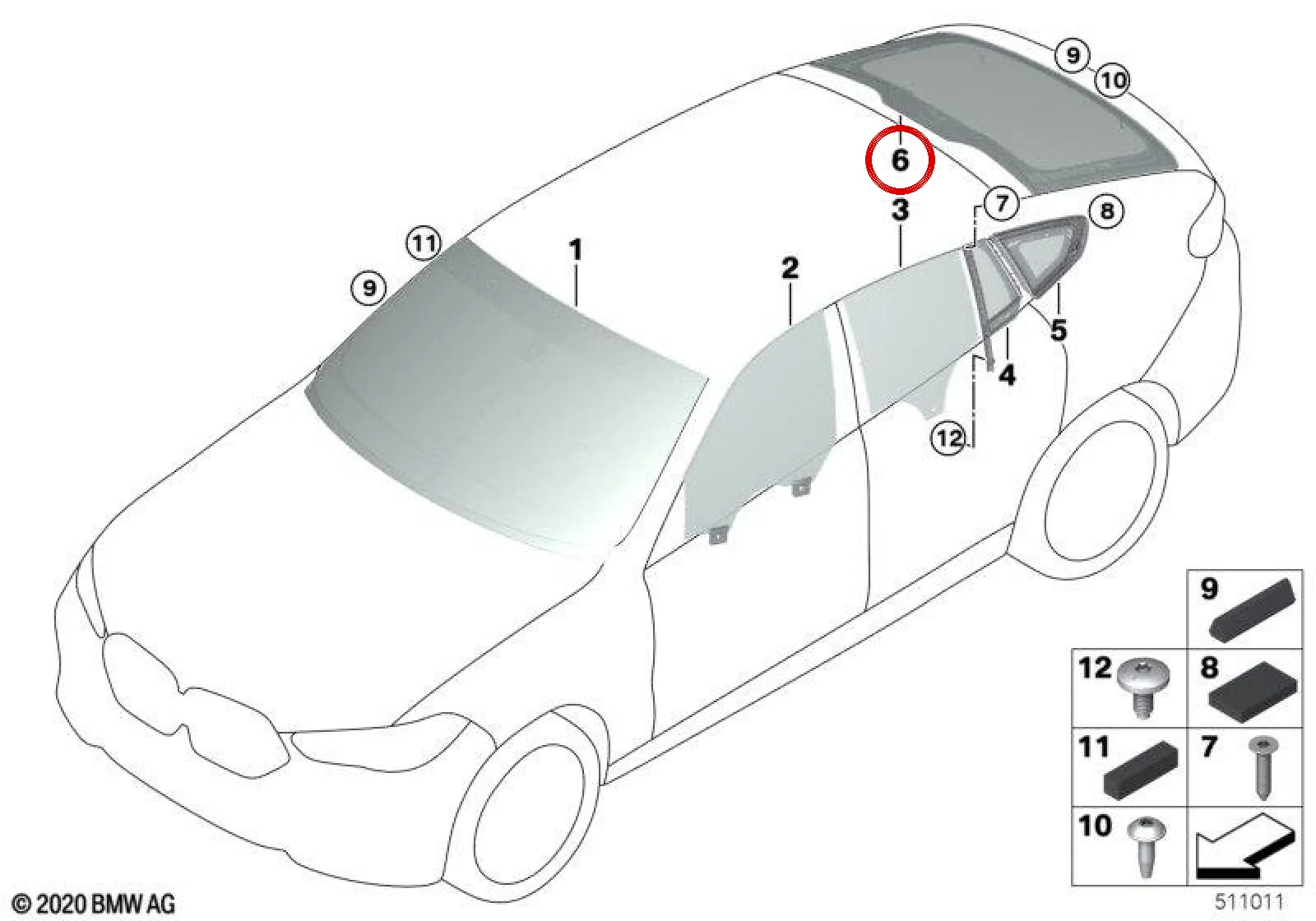 BMW X6 G06 Arka Cam 51317441980