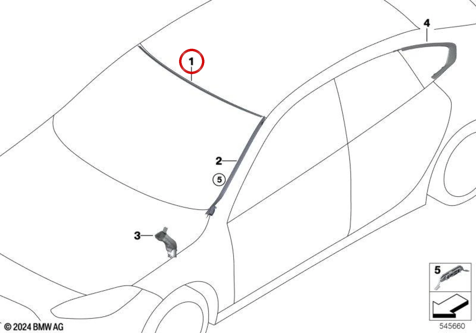 BMW 2 Serisi F44 Ön Cam Üst Kaplaması 51317475969