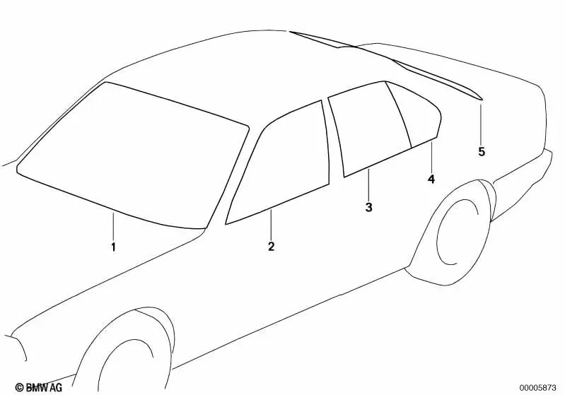BMW 5 Serisi E34 Antenli Yeşil Arka Cam 51318181394