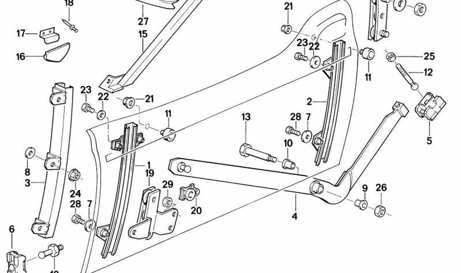 BMW 3 Serisi E30 Ön Sağ Kapı Makaralı Kılavuzu 51332292230