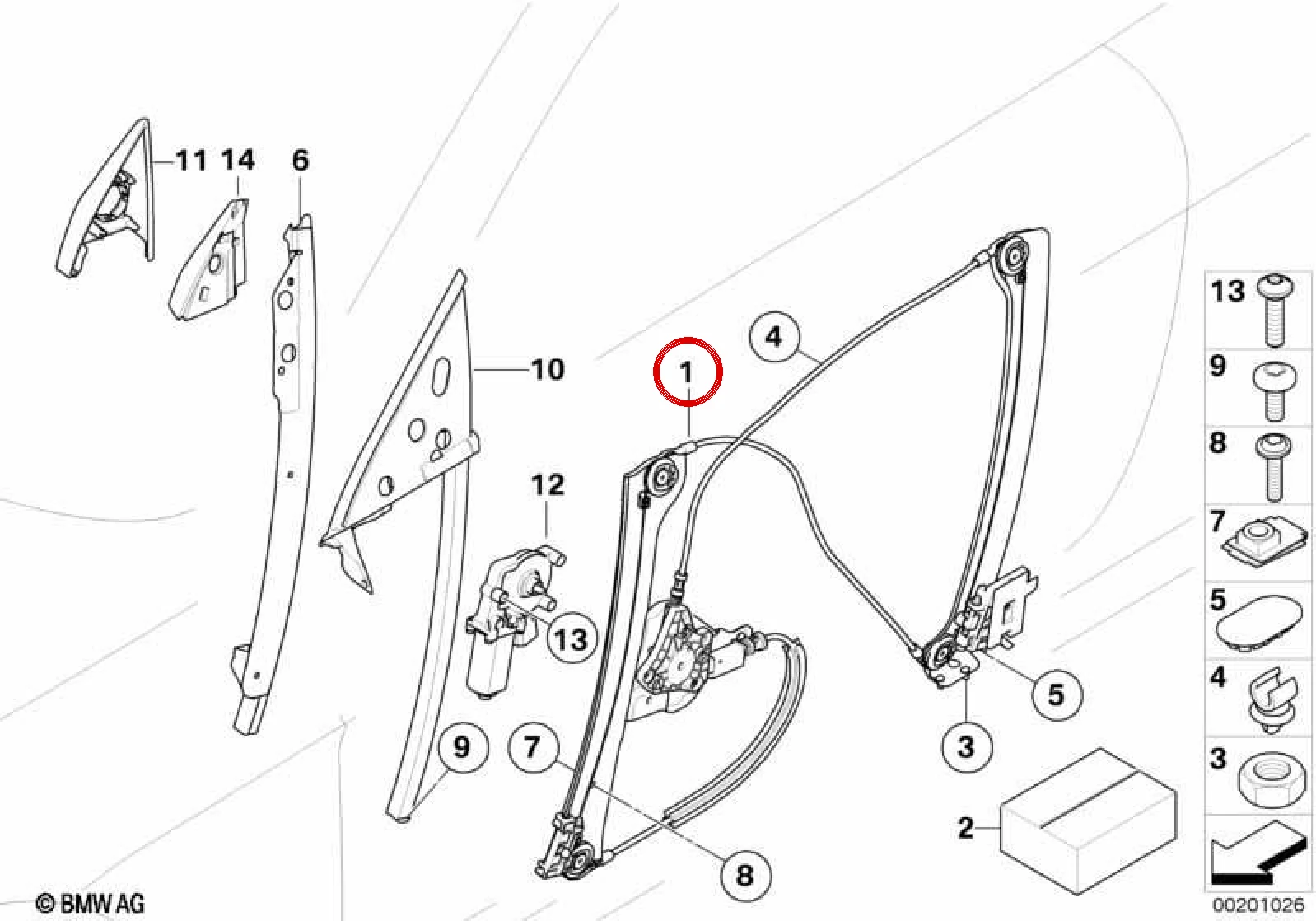 BMW 6 Serisi E63 E64 Ön Sağ Motorsuz Cam Krikosu 51337008626