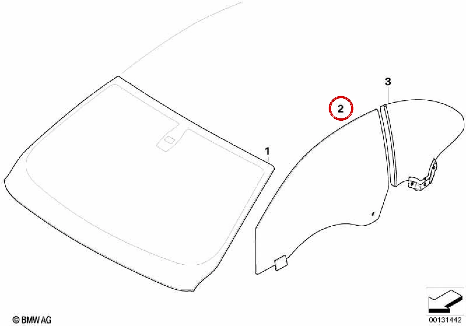 BMW 6 Serisi E63 E64 Sol Kapı Camı Yeşil 51337009709