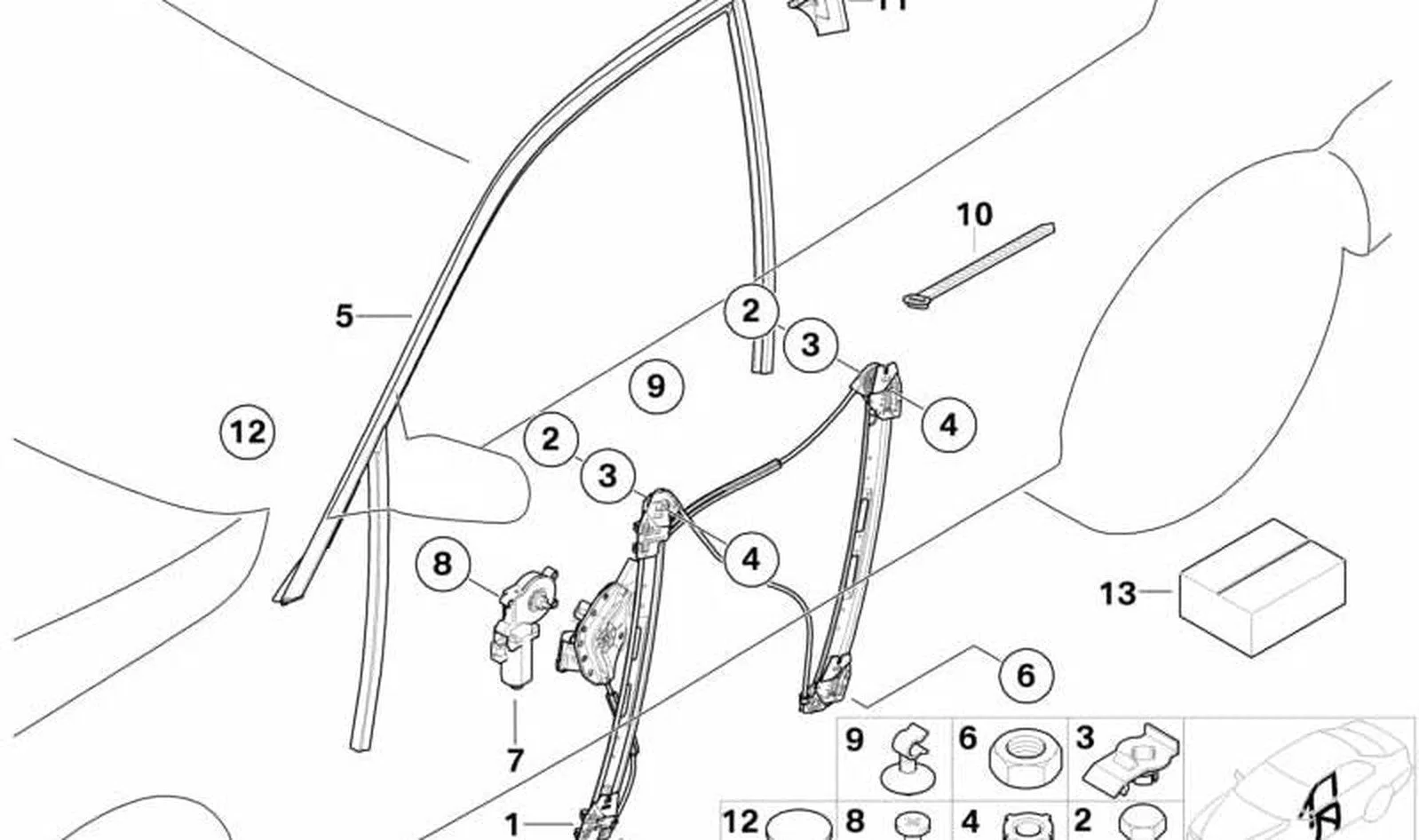 BMW 3 Serisi E46 Ön Sağ Elektrikli Cam Krikosu 51337031832