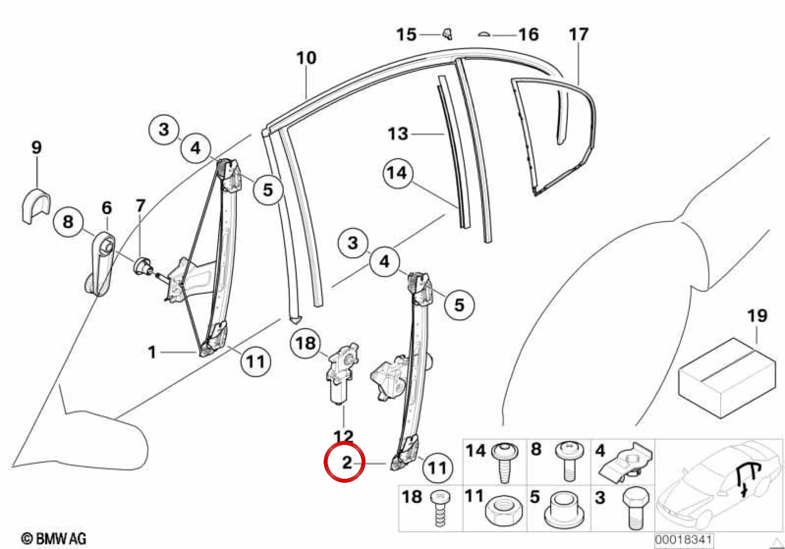 BMW 3 Serisi E46 Arka Sol Elektrikli Cam Krikosu 51337077501