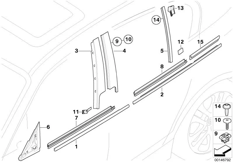 BMW 1 Serisi E87 Sağ B Sütunu Lastik Fitili 51337124152