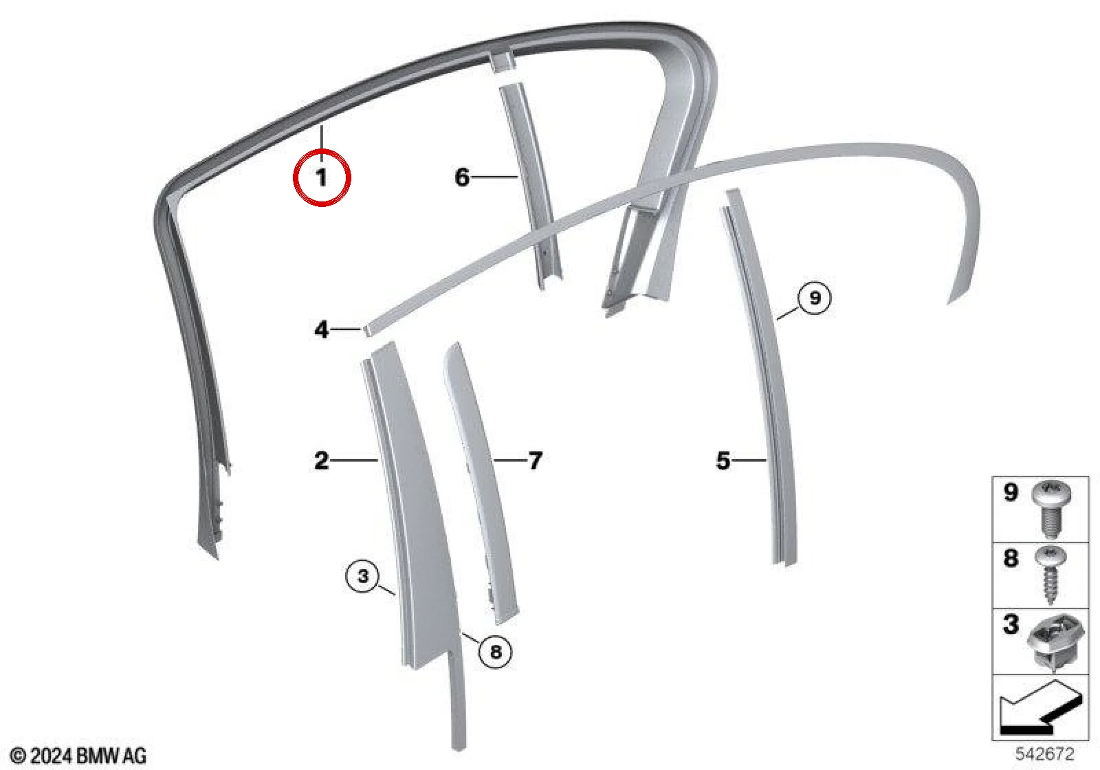 BMW 7 Serisi F01 F02 F04 Arka Sol Cam Çerçeve Kaplaması 51337177663