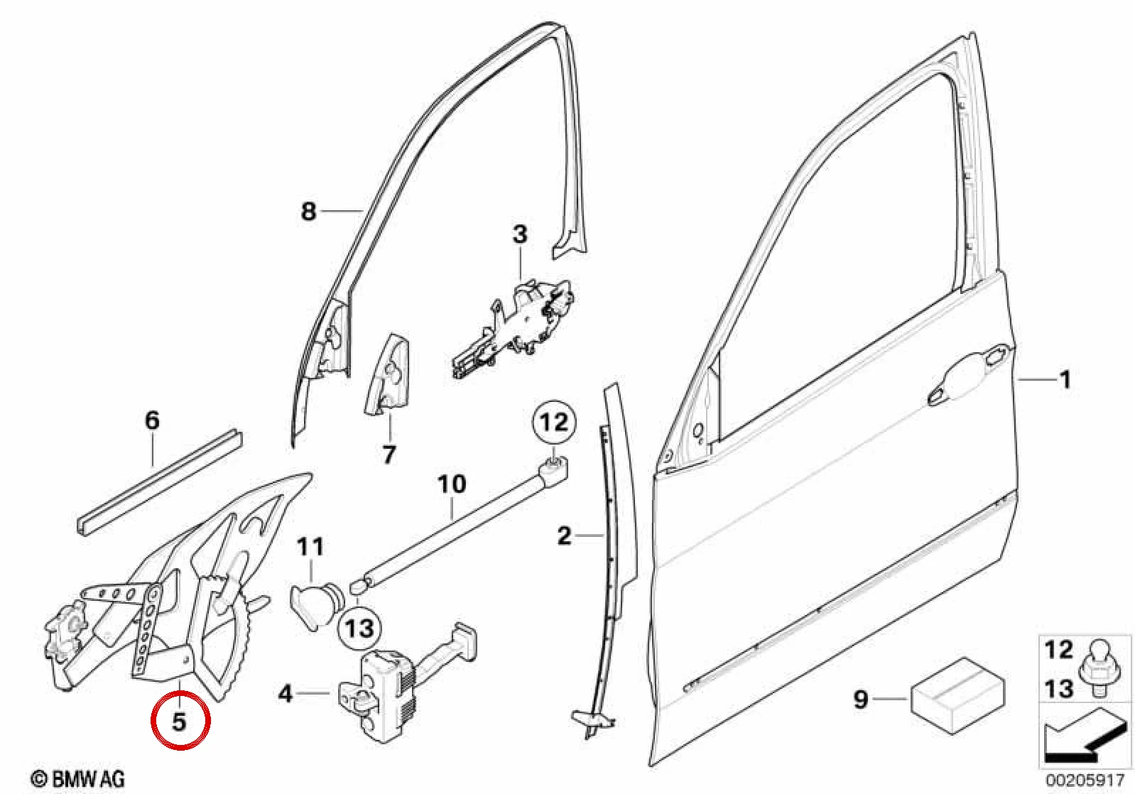BMW X5 E70 Ön Sol Cam Kaldırma Mekanizması 51337214067