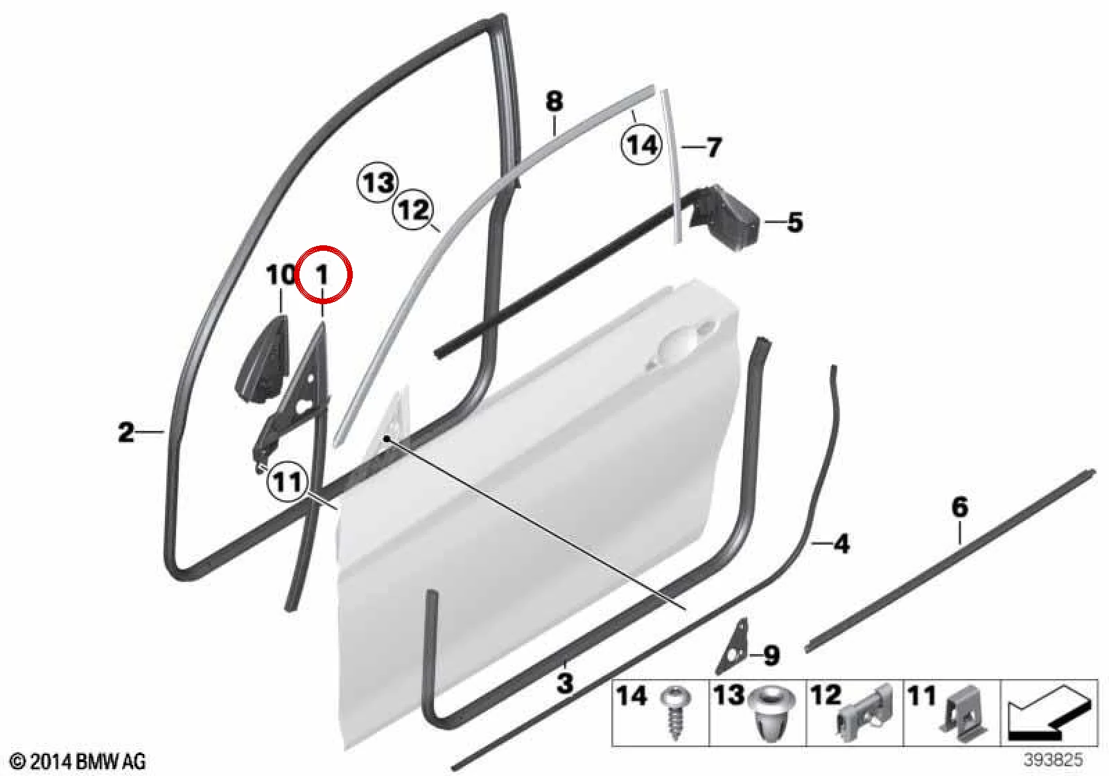 BMW F21 F22 F23 Ön Sol Cam Kılavuzu 51337268419